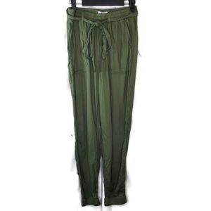 Hollister Ultra High Rise Belted Green Pants Jogger Size Small